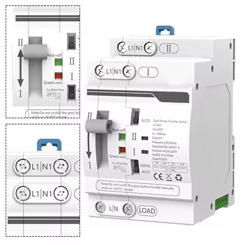 32-63A Transfer Switch Automatic Transfer Switch Manual Mode Automatic Mode Frequency 50/60Hz Reliab