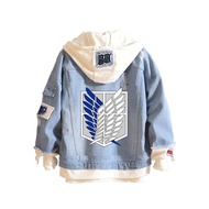 Cosplay Attack on Titan Jeans Jacket Scout Regiment Cosplay Denim Jacket Autumn Hooded Sweatshirt  O