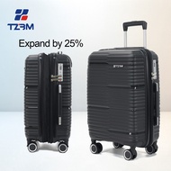 TZJM luggage bag travel Expandable Anti Theft Zipper PP luggage Unbreakable Polypropylene TSA PP Exp