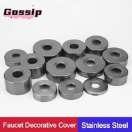GOSSIP Faucet Decorative Cover, Round Stainless Steel Shower Faucet Cover, Useful Grey Kitchen Tap A
