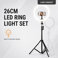 26cm LED Ring Light with 2.1M Tripod Stand Youtuber FB Live Mobile Phone Shooting Tiktok Live Stream
