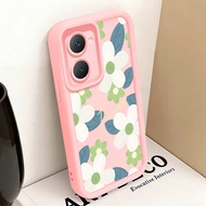 HIJAU Casing hp for VIVO Y03 Y03T Y18 Y18e Y18i Y18t Y28s 5G Y37 5G Case Green and White Flower Cute