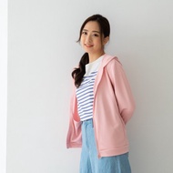 UPF50+吸濕排汗女防曬外套_連帽淺粉