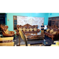 Kursi Sultan Ruang Tamu Sofa Mewah Sultan Jati Ukiran Jepara Mewah 1 Set Terbaru 2024 kursi Raja
