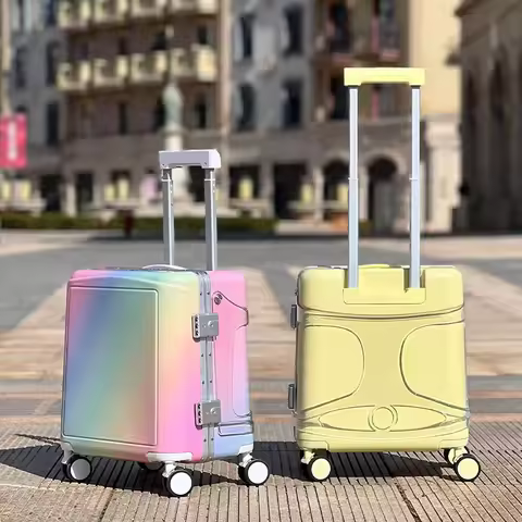 Children's Ride-On Luggage 18-inch Carry-On Small Lightweight Travel Suitcase with Password Lock Fol