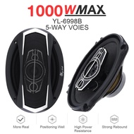 ☽2pcs 6x9 Inch 1000W 5 Way Car Speakers Subwoofer Car Audio Music Stereo Full Range Frequency Au ❧⊹