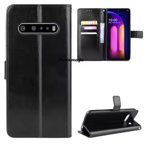 Fashion ShockProof Flip PU Leather Wallet Stand Cover Guard On For LG V60 ThinQ 5G Case For LG V60 V