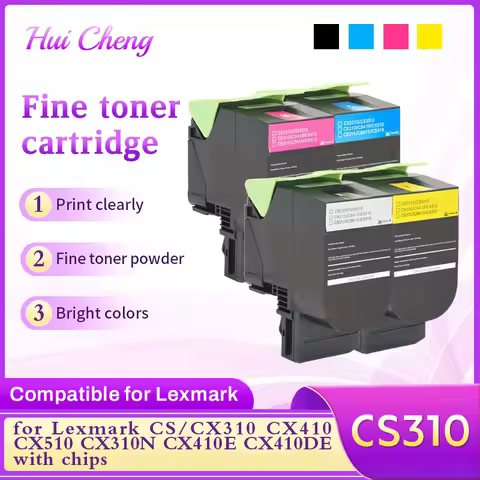 CS310 Color Toner with chips Cartridge for Lexmark CS /CX310 CX410 CX510 CX310N CX410E CX410DE