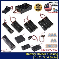 Battery Holder / Casing 1 / 2 / 3 / 4 Slot AA AAA 18650 1.5V / 3.7V / 9V with Wire Lead Battery Case