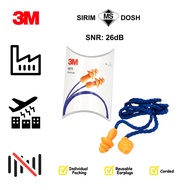 3M (5 Prs/Pck) SNR 26dB 3M 1271 Reusable Corded Earplug with Box Sound Pressure Hearing Protection SIRIM DOSH