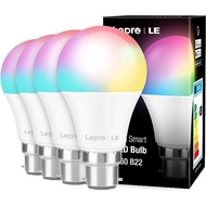 Lepro Smart Bulb, B22 Bayonet Smart Light Bulb, Colour Changing Smart LED Bulb, Dimmable Warm White