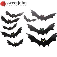 SWEETJOHN Bats Wall Decor, Trick or Treat with Eyes Halloween Bat Decorations, Funny Realistic Spook