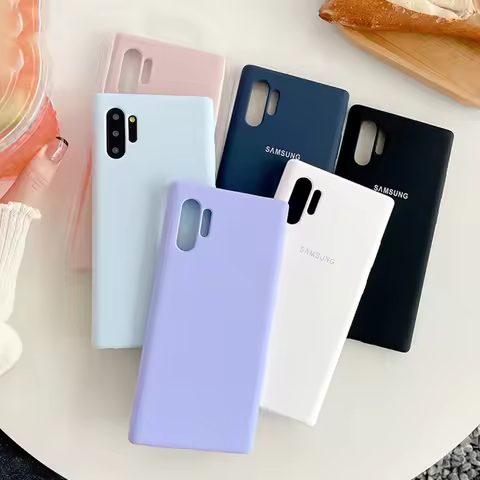 Samsung Note 10 Plus Case Silky Silicone Cover Soft-Touch Back Full Protective Housing For Galaxy No