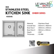 LEVANZO Stainless Steel Kitchen Sink Ember Series #55546