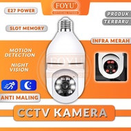 CCTV Bohlam V380 Pro Putar 355° 90° 1080P Kamera Wifi IP Camera Speaker Lampu Sensor