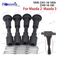 4PCS Ignition Coil Rubber Boot Repairs kits Fits Mazda 2 1.5L L4 Mazda 3 1.4L 1.6 Zj49-18-100A Zj491
