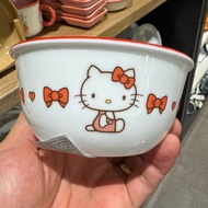 [CORELLE / Hello Kitty Bowl / 12cm] Vitrelle Glass Rice Bowl Heat Resistant Kidult Tableware