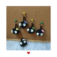 G's Crafts Crochet Studio Ghibli Soot Sprite Susuwatari-inspired Mini Keychain