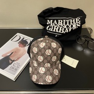 CHANEL444 Black White Gray Green Color Matching Striped Knitted Hat CC Badge Decoration Fashionable 