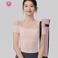 AirActive Yoga Top with Built in Bra Halter Neck Backless Short Sleeve for Yoga