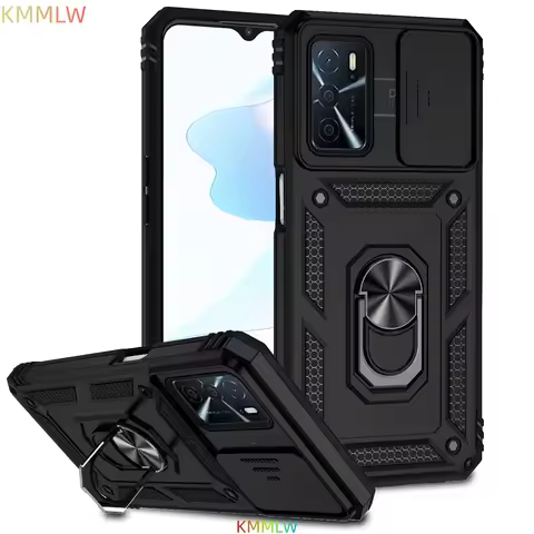 Armor Case For OPPO A16 A54 A55 A57 A74 A77 Coque Ring Holder Shockproof Lens Protect Cover For OPPO