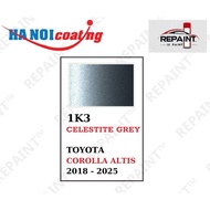 Scratch Removal Spray Paint for TOYOTA COROLLA ALTIS in METALLIC GRAY color code 1K3 - CELESTE GRAY 