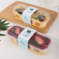 50PCS 280ML Transparent Long Cake Box Ice Cream Fruit Cheesekut Boxes Mousse Pudding Tiramisu Packag