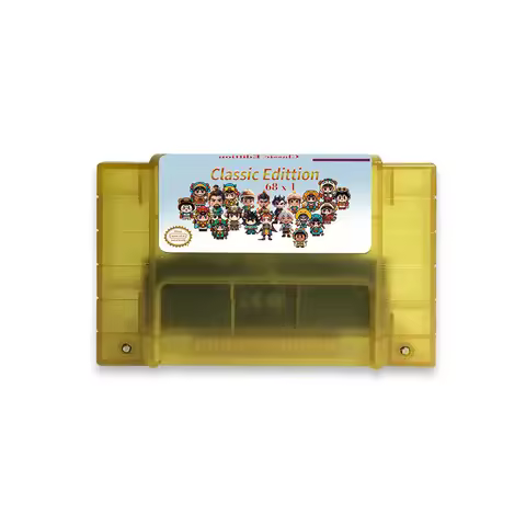 68 in 1 Game Catridge for SNES Video Game Console Card USA NTSC Version