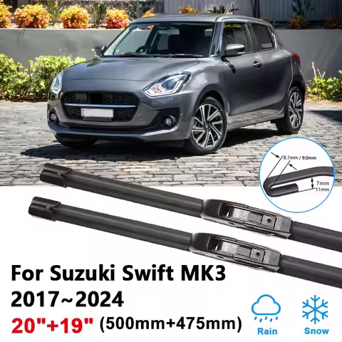 20"+19" Car Wipers For Suzuki Swift MK3 A2L 2017~2024 2019 2021 2023 Window Front Wiper Blades U J H