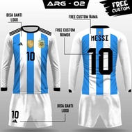 ORIGINAL Jersey Argentina bintang 3 juara 2022 baju sepak bola Argentina juara lengan panjang