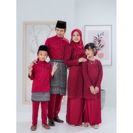 MAROON BAJU KURUNG LACE SEDONDON RAYA
