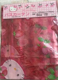 HELLO KITTY 1998 Vintage 復古珍藏 草莓款 浴簾 隔間簾 背景為透明格子