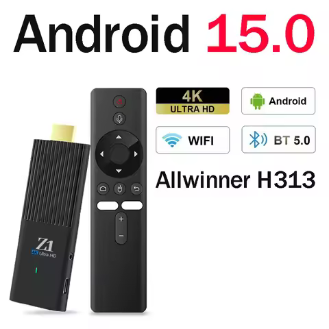 Android TV Stick Allwinner H313 Z1 Stick HD 4K 2.4G 5G Dual WiFi Quad Core BT5.0 HDR10 Android 15.0 