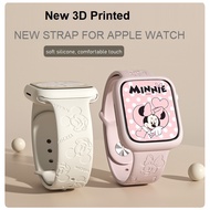 3D Imprint Silicone Strap + Case For Watch Series11 Series10 Series 9 Series 8 Series 7 Series 6 Ser