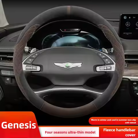 Car Suede Steering Wheel Cover for Genesis G80 G70 G90 GV60 GV70 GV80 2022 2023 2024 2025 Auto Acces
