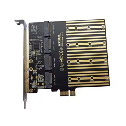 PCIE To M2 Adapter PCI Express X1 3.0 4 Ports B Key M.2 NGFF SATA SSD Adapter PCI-E M.2 Adapter Expa