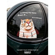 [Taiwan Shipment] Look My Eyes Look My Eyes Look My Eyes is Here Abstract Orange Cat Car Decoration 