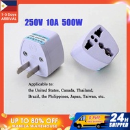 Power Adaptor Travel Standard Plug 2 Pin to 3 Pin Plug Adapter to USA Grounded Converter