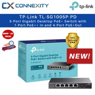 TP-LINK TL-SG1005P-PD 5-Port Gigabit Desktop PoE+ Switch with 1-Port PoE++ In and 4-Port PoE+Out Poe