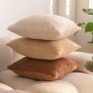 Sarung Bantal Empuk Korduroy Jalur Menegak Warna Pepejal, Sarung Kusyen Segi Empat Pelbagai Saiz 40x