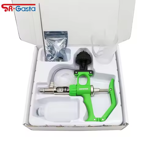 Veterinary Injection Syringe With Bottles Automatic Pig Goat Cow Continuous Syringe Multifunction Li