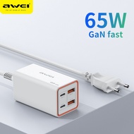 Awei PD24 PD 65W GaN Desktop UK Charger Quick Charge 4.0 QC 3.0พร้อม4พอร์ต2 USB-C 2 Type C Fast Char