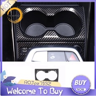 2 PCS Center Control Cup Holder Cover Trim Decoration Sticker Carbon Fiber Pattern ABS Car Accessori