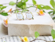 和尚鸚鵡 Monk parakeet 鳥 夾式耳環 低敏鋼針 生日禮物