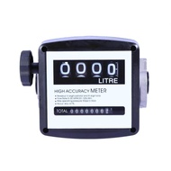 THAI 4-digit Flow Meter Fuel Diesel Dispenser Flow Gauge High Precision Anti-Corrosion Meter For Water Diesel Gasoline (Black)