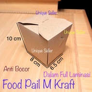 Food Pail M Kraft Laminate Uk 8x6.5x10 cm/box Kraft Lunch box M/Food Pail Kraft M/Styrofoam/Kraft Paper Lunch box/Lunch box M Kraft