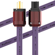 Prefffair Power Cables HiFi Shielded US Power Cord 12AWG 4N OFC Copper with 24K Gold Plated 3-Prong