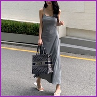 [minagram] Bra Cup Built-in Long Spaghetti Strap Dress, 3color -free size,1pc  Korean Dress/Spaghett