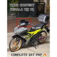 Y16ZR V1 V2 CONVERT KEPALA  Y15ZR Y16 Y15 V2 HEADLAMP COVER BLACK CARBON METER PNP Y16 COMPLETE SET 