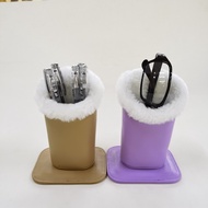 Handmade Glasses Case Glasses Tube Display Stand Long Plush Cloth Fluffy Tube with Long Plush Glasse